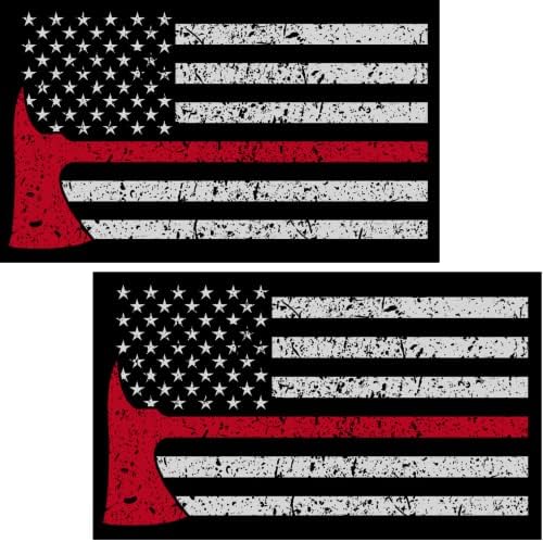 Американска Работничка Класа Налепница Знаме Премиум Винил Налепници Тенка Црвена Линија Знаме Налепници Американско Знаме За