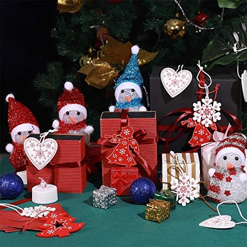 Shegrace 20 парчиња Божиќни украси украси од дрво, Божиќни висечки украси за Божиќни подароци Ознаки за украси