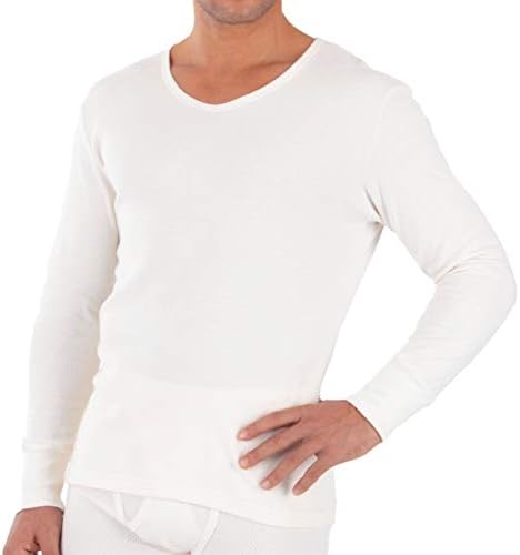 Термички основен слој на мажите со хипоалергичен мажите со долг ракав направен од органски памук