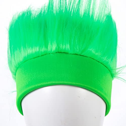 ABOOFAN 2 парчиња Зелена Влакнеста Костим Лента За Глава Трол Лента За Коса Додатоци За Денот На Свети Патрикс
