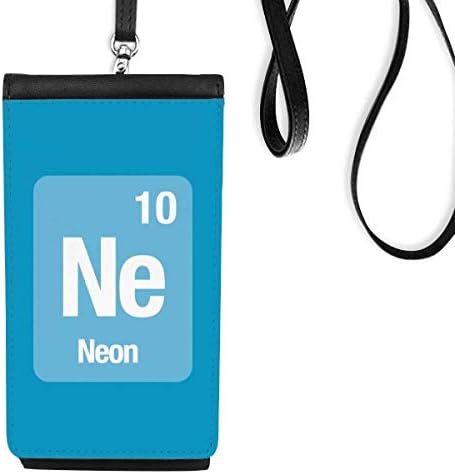 NE Neon Checal Element Science Phone Pallet Pater чанта што виси мобилна торбичка со црн џеб