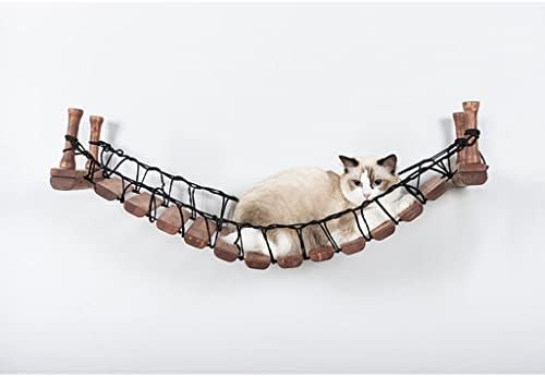IULJH Јаже Дрвени Мачка Мост Гребење Гребнатини Ѕид Монтирани Качување Рамка Кула Куќа Дрво Мебел За Миленичиња
