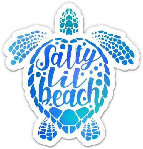 Налепница со солена лил плажа - налепница за лаптоп 3 - водоотпорен винил за автомобил, телефон, шише со вода - смешно морско