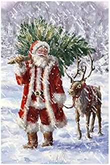 Jarmay Santa Claus постер Божиќ Декор затворен платно wallид уметност Божиќ новогодишни подароци новогодишно постер за новогодишна
