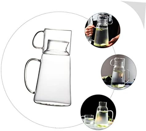 Зеродеко 1 поставен стаклен ладилник стаклен тамблер со капаче стакло стомна со капаци за пиење со капаци со капаци со капаци