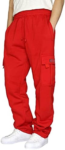 Озммјан карго панталони за мажи јаже олабавување на половината цврста боја џеб панталони лабави спортски панталони долги панталони