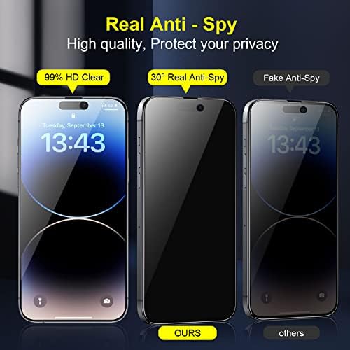 За iphone 14 Pro Max Заштитник На Екранот: 6,7 Инчен Заштитник На Екранот За Приватност Калено Стакло Анти Шпионски Црни Приватни