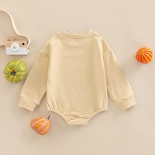 Twopumpkin бебе девојче момче екипаж џемпер преголем џемпер ромпер есен зимска облека