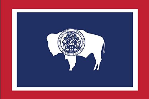 JMM Industries Wyoming Flag Wy Vy vyl Decal Decal налепница Еднаквост каубојски државен прозорец за автомобили браник со 2-пакети