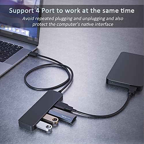 USB C Центар, ВИЕНОН USB 3.0 Центар со 4 USB Порти USB Екстендер USB Сплитер За MacBook Pro 2018/2017, ChromeBook, XPS, Galaxy