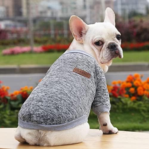 Џемпер за миленичиња кучиња за мали средни кучиња момче девојче кутре топла облека зимска сива xs