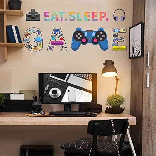 Гејмер wallидни решенија контролер видео игри wallидни налепници за момче спална соба детска соба соба игротека расадник дома
