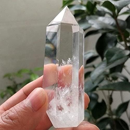 Aqclay чист природен кварц кристал шест еднострано стапче примерок од точката на стапче Фенг Шуи Декорација природен камен