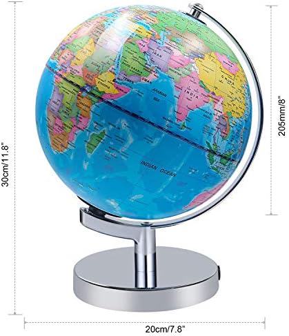 Осветлен Светски Глобус За Деца, Образовен Глобус Со Штанд Вграден ВО Лер Ноќно Светло Карта На Земјата и Поглед На Соѕвездието,