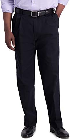 Haggar Men Iron Free Premium Khaki Classic Fit Pleat Front Pant-Regular и големи и високи големини