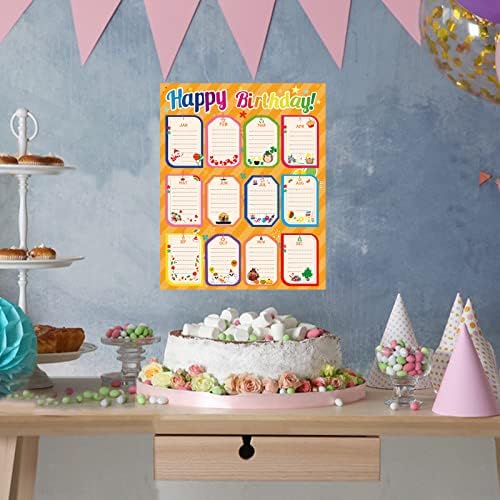 Среќен роденден Постер 2 пакет роденденски табела за календарот во училница, билтен за украси за табли со подароци, фестивалска