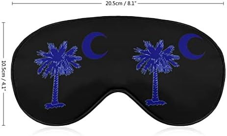 Јужна Каролина знаме палма маска за очите Спиење слепило со прилагодливи блокови од ленти, светло заслепеник за патување за