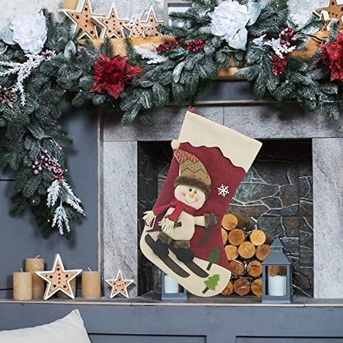 Божиќно порибување Големи Божиќни чорапи Декорација Дедо Мраз Снежаман ирваси порибување Божиќни украси и додатоци за забави