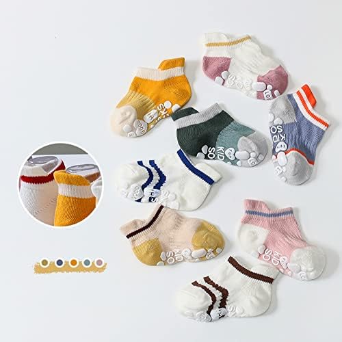 Јинксично нелизгачки чорапи за бебиња со костец, 6 пара за момчиња и девојчиња, 0-36 месеци