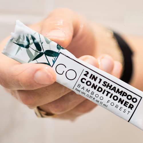 Go Essentials Travel Shampoo и Clasherater Set од 800 - 2 во 1 единечна употреба Шампон и балсам - хотелски удобности, комплет