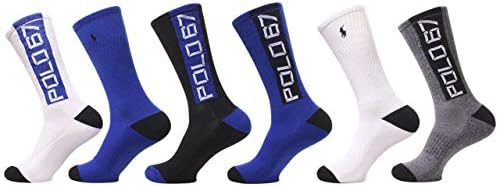 Поло ралф Лорен Машки Класични Ребрести Чорапи На Екипажот - 6 Пакет