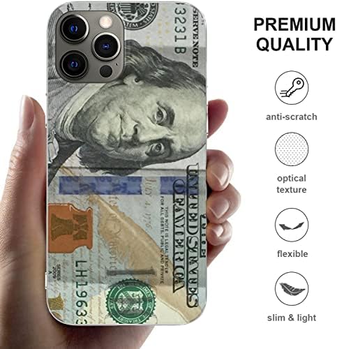Компатибилен со Iphone 14 Pro Max Случај Сто Долари Сметка-Пари 100 Флексибилни TPU Гума Мека Кожа Силиконски Заштитни Телефон