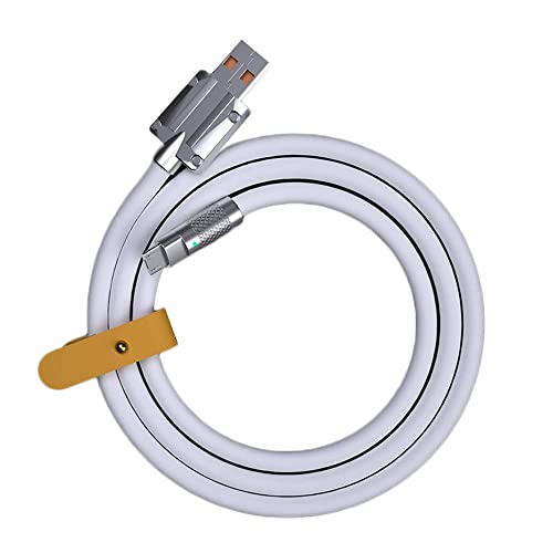 Кабел за полнење на кабел за рецифи 1.0-USB USB A до микро-USB кабел за полнење со андроид Трајни гума од гума бела 3,3ft