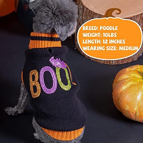 Cyeollo Dog Jweater Dog Halloweeen Boo трикотажа за нож од домашно милениче за домашно време за ладно време пријатна зимска