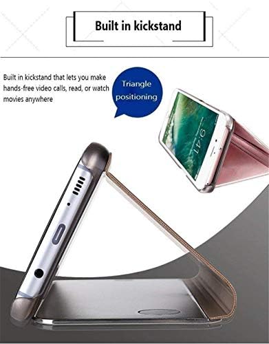 ISADENSER Samsung Galaxy A50 Случај Луксузни Огледало Дизајн Случај Мажите Жени Види Флип Позлата Огледало Шминка Сјај Тенок
