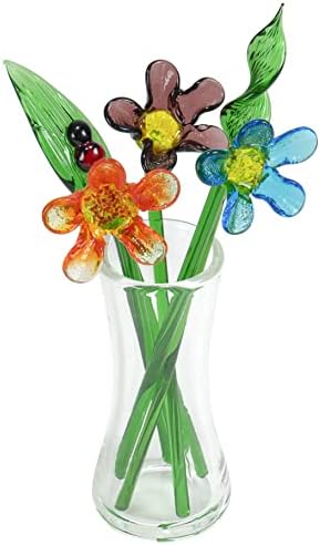 Red Co. Декоративно стакло прекрасен цветен букет со вазна, кутија за подароци - Бегонија