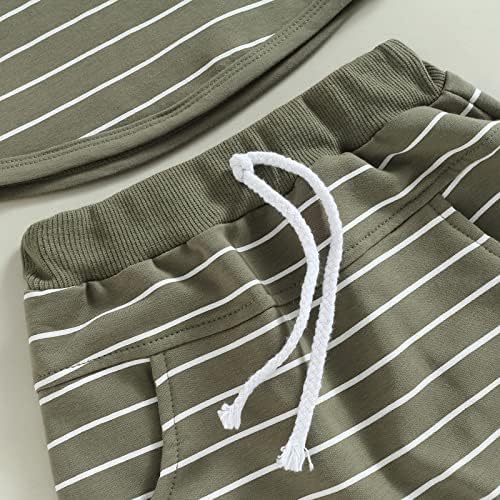Tetyseysh новороденче момчиња за летни облеки облека облека со кратки ракави со качулка + обични еластични шорцеви за влечење