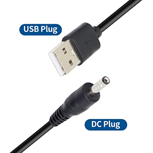 Кабел за напојување Riieyoca 5V DC, USB 2.0 машки до DC 3,5 mm x 1,35 mm машки кабел за напојување за рутер, LED светлина, звучник,