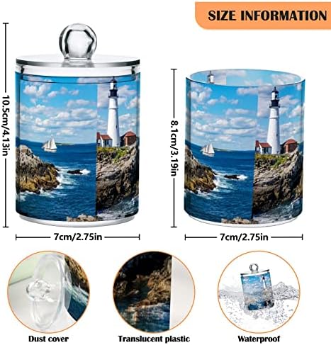 Светилник на крајбрежниот Гребен 2 Пакет Држач За Топче Од Памук Диспензерот За Организатор Пластичен Канистер Со Капаци Држач