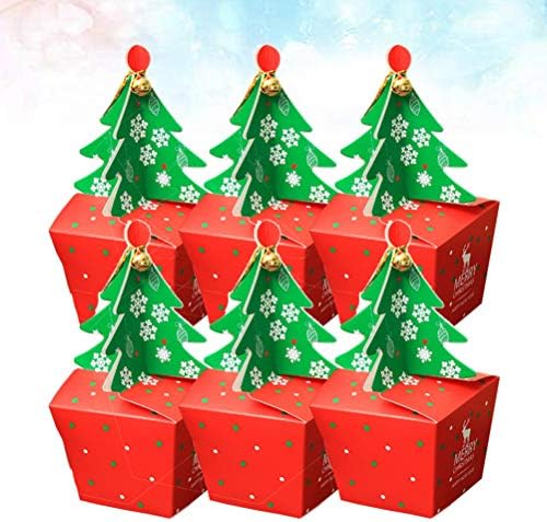 Амосфун 20 парчиња Божиќна Кутија За Бонбони Новогодишна Елка Со Чоколадни Слатки Контејнери За Банкет Партија Фестивал Роденден