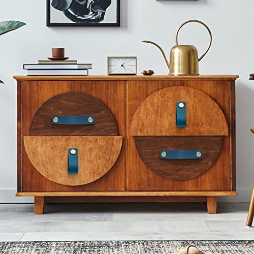 Nuannuan 6 парчиња сина кожа рачка влече модерно рачно изработен кабинет шкаф гардероба мебел за мебел со завртки, замена за