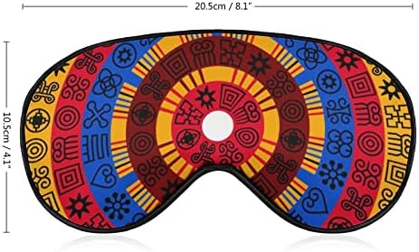 Африкански адинккра печати маска за очи, блокирање на спиење маска со прилагодлива лента за работа за смена за спиење